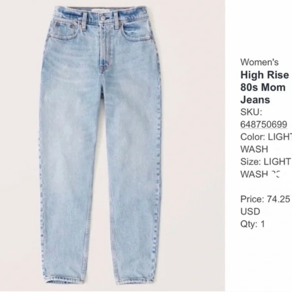 Abercrombie High Rise 80s Mom Jeans